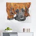 thumbnail image 1 of Dog Lover Tapestry, Side Pose Dog with Written Breed Name Round, Fabric Wall Hanging Decor for Bedroom Living Room Dorm, 2 Sizes, Dark Lavender Orange, by Ambesonne, 1 of 1