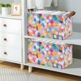thumbnail image 2 of Yayeee Foldable Storage Basket for Shelves with Handles Waterproof Cloth Bins, Purple Colorful Circles, 2 of 7