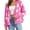 Dark pink, variant on Long Sleeve Women's Open Front Button Down V Neck Knitted Floral Print Sweaters Cardigan