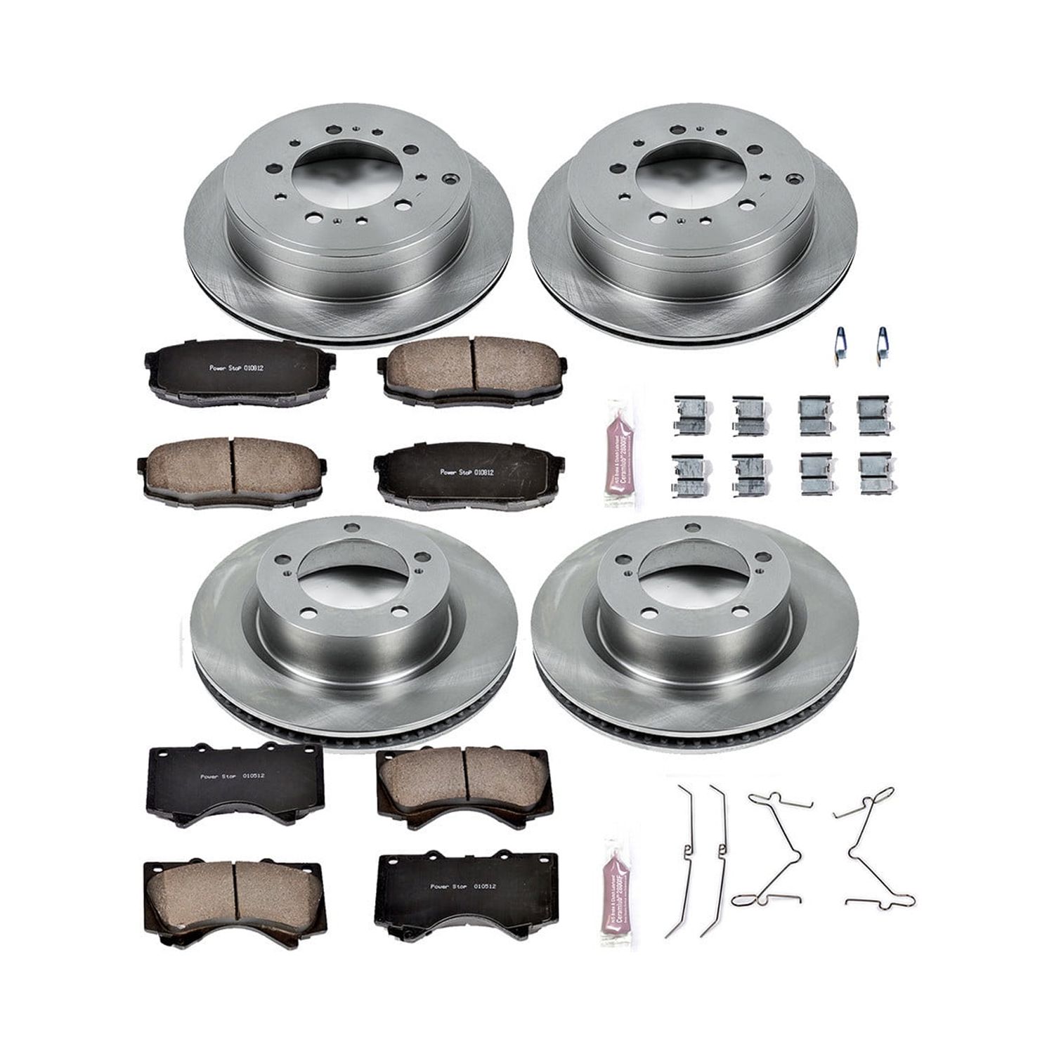 Power Stop Front and Rear Stock Replacement Brake Pad and Rotor Kit KOE4117