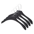 thumbnail image 1 of Perchas de armario antideslizantes de 4 piezas Unique Bargains con gancho plano negro, 1 of 5