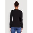 thumbnail image 5 of Womens V-Neck Long Sleeve Solid T-Shirt, 5 of 5
