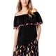 thumbnail image 1 of I.N.C Womens Tassle-trim Off the Shoulder Blouse, deepblack, M, 1 of 1