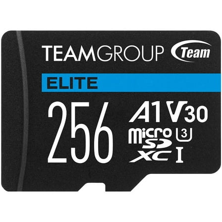 TEAMGROUP 256GB Micro SDXC Flash Memory Card with Adapter