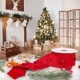 thumbnail image 3 of 3 in. Dupioni Red Button Ribbon with Red Tinsel Piping, 3 of 5