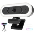 thumbnail image 1 of 2K Webcam with Lights, HD Webcam for PC, 2K@60FPS Web cam with Microphone, 65° FOV, Autofocus, Noise Cancellation, Privacy Cover, Web Camera for Computer/Laptop, USB Streaming Computer Camera, 1 of 9