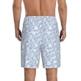 thumbnail image 4 of Lsque Gray White Floral Mens Sleep Pajama Shorts,Short Pajama Pants, Cotton Ultra-Soft Knit-Large, 4 of 9