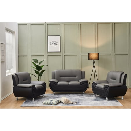 Kingway Furniture Zebra Faux Leather 3-PC Living Room Set