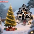 thumbnail image 3 of Metal Hanging Christmas Tree Wind Spinner - Festive Garden Decoration with Concentric Circle Pattern & Orange Dots for Yard, 3 of 7