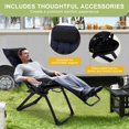 thumbnail image 7 of Indoor/Outdoor Zero Gravit Lounge Chair with Cupholder/Pillow,Adjustable Anti Gravit Chair with 440 Lbs Capacity, 7 of 7