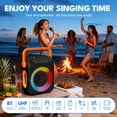 thumbnail image 3 of Dammyty Karaoke Machine for Adults & Kids, Karaoke Speaker with 2 Microphones, Portable Bluetooth Speaker with Party Light, Support for TF Card, USB, AUX, FM,TWS, 3 of 11
