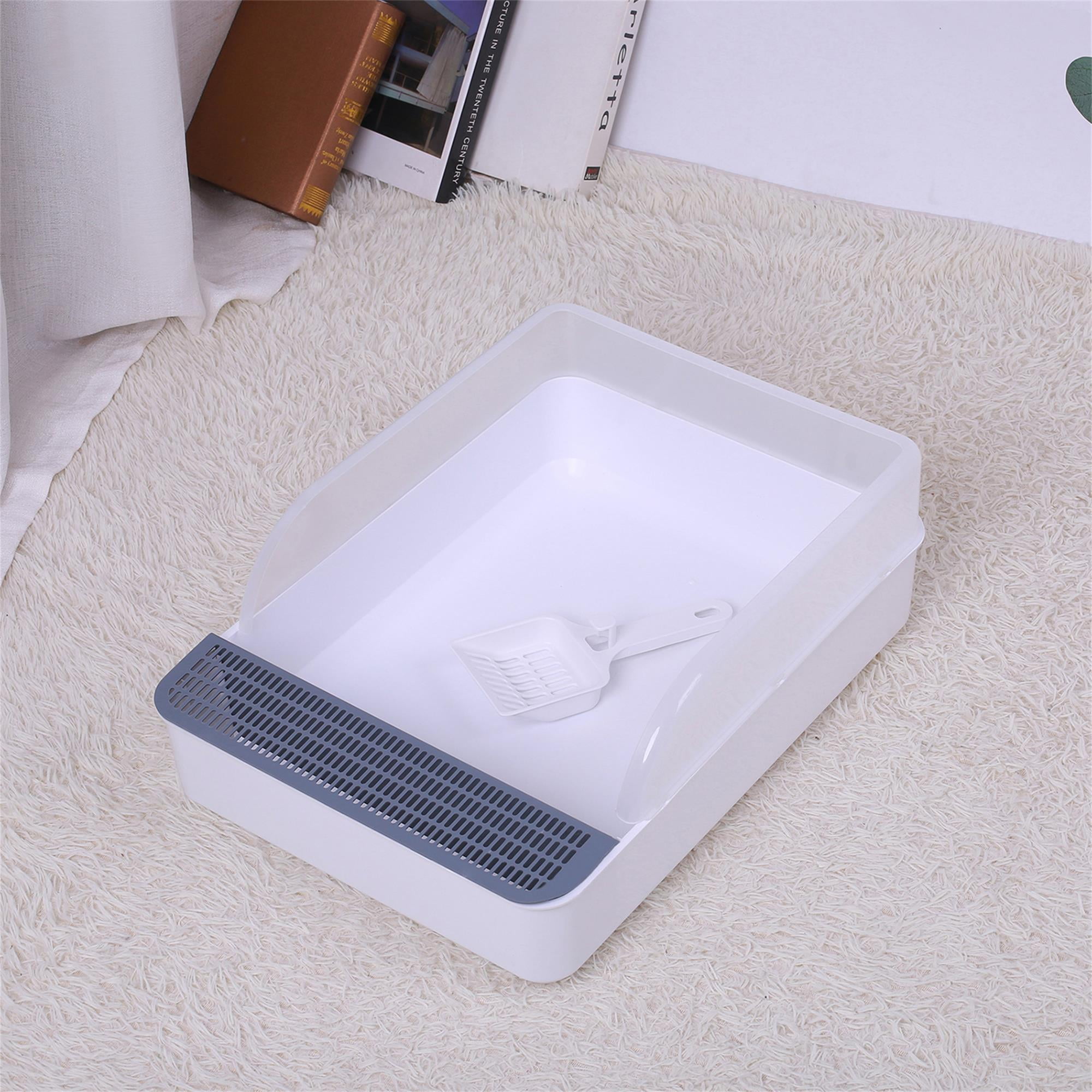 Pefilos 20" Cat Litter Box, Plastic Cat Litter Box with Handy Litter Scoop, Cat Toilet for Indoor Cats, White Pefilos 20" Cat Litter Box, Plastic Cat Litter Box with Handy Litter Scoop, Cat Toilet for Indoor Cats, White
