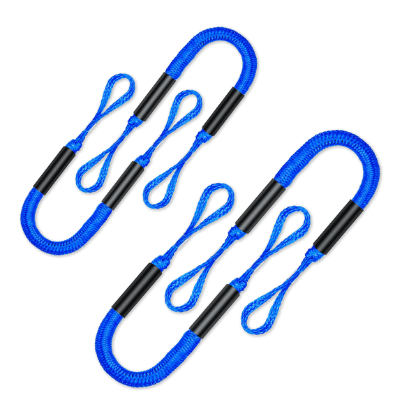 GANGXUN Bungee Dock Lines with Float Design, 2.5FT 4FT 4 Pack – for Boats, Jet Skis, Canoes & More