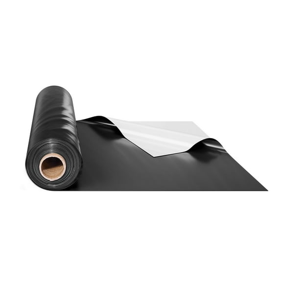 10' x 100' 6 Mil Plastic Sheeting – Double-Sided Black & White, Multipurpose Vapor Barrier, Paint Cover, Construction, Greenhouse Film
