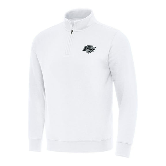 Men's Antigua White Los Angeles Kings Victory Quarter-Zip Mock Sweatshirt
