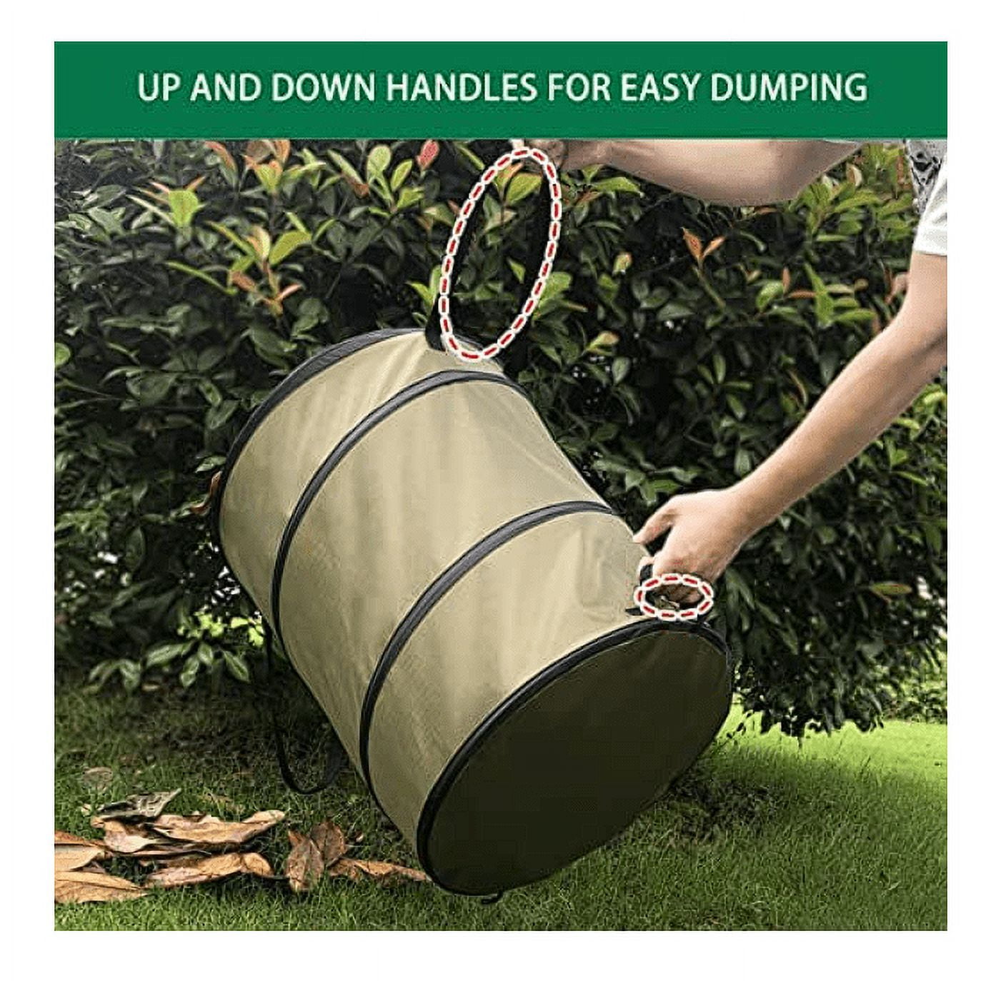 JOYDING 10 Gallon Pop-Up Trash Can Reusable Outdoor Camping Trash Can  Garden Yard Trash Bag