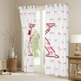 thumbnail image 4 of Feelyou Pink Monogrammed K Black Out Curtains, Cartoon Bowknot Cherry Curtains Pack of 2 (42x63 Each), Chic Watercolor Bow-tie Bedroom Curtains, Living Room Curtains Decor, 4 of 7