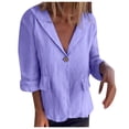 thumbnail image 1 of HBFAGFB Womens Cardigan Plus Size Lapel Button Down Jacket Simple and Versatile Daily Wear Purple Size XXXXL, 1 of 8