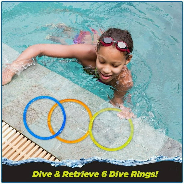 Juguetes Buceo Piscina Niños BLUE PANDA Paquete De 12 Anillos De