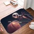 thumbnail image 5 of 1pc Jack Skellington and Pumpkin Absorbent Non-Slip Bathroom Thickened Flannel Rug Decor,Soft,Quick Drying,Suitable For Indoor/outdoor Use,Bathrooms,Bedrooms,Kitchens,Terrace,Laundry Rooms,16"x24", 5 of 9