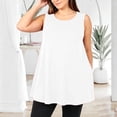 thumbnail image 4 of Timegard Camisoles pour Femmes Grande Taille Col Rond Sans Manches Blouse Ample d'Été Décontractée avec Poches, 4 of 6