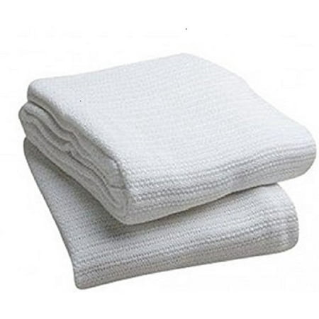 Deluxe 100% Cotton Thermal Blanket, WHITE