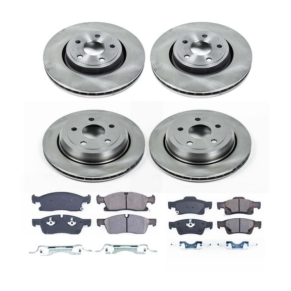 Ultimate Brakes Front and Rear Ceramic Brake Pad and Rotor Kit with Hardware WM81378