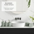 thumbnail image 4 of 6-Piece Green Bathroom Set - Mesh Textured Resin Bathroom Accessories Set with Soap Dispenser, Toothbrush Holder, Cup, Vanity Tray & Apothecary Jars for Small Spaces, 4 of 16