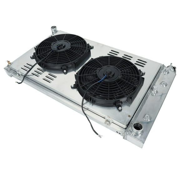 Confote 3 Row Full Aluminum Radiator 12" Slim Shroud Fan Compatible with 1968-1987 C-hevy Chevelle Impala Caprice