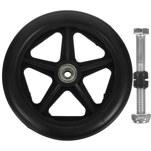 STOBOK Replacement Wheels For Wheelchair Wheelchair Wheel Black Rubber Steel 1 Set 6 Inches