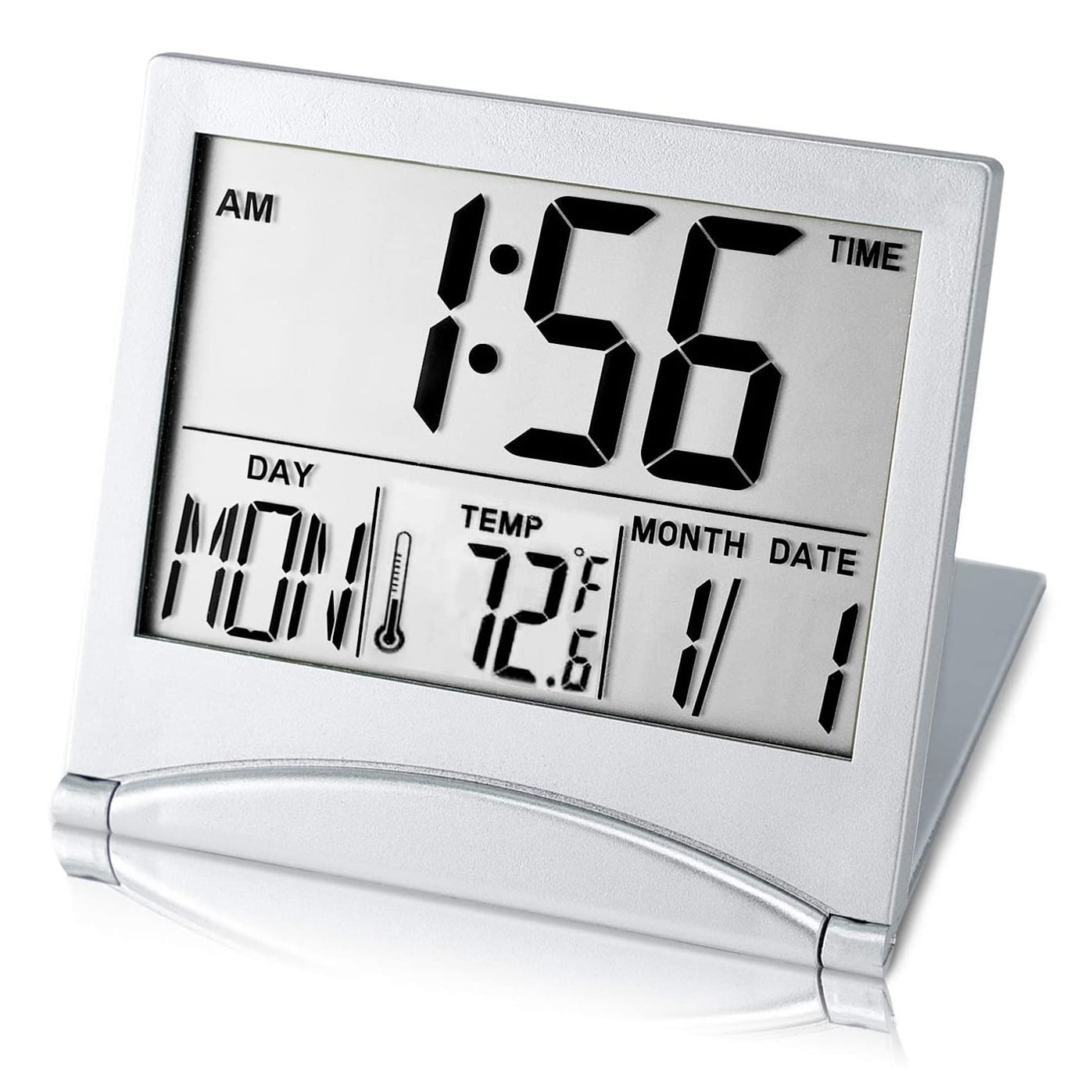 Digital LCD Weather Station Folding Date Desktop Temperature Travel Alarm Clock 