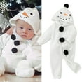 thumbnail image 2 of Baby Snowsuit Christmas Role Play Animal Snowsuit Hooded Romper Bodysuits Baby Girl Winter Clothes White 18 Months-24 Months, 2 of 7