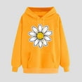 thumbnail image 2 of YUGYXL Flower Graphic Hoodies for Women Fall Drawstring Loose Sweatshirts Winter Drop Shoulders Long Sleeve Hoodie Yellow S, 2 of 3