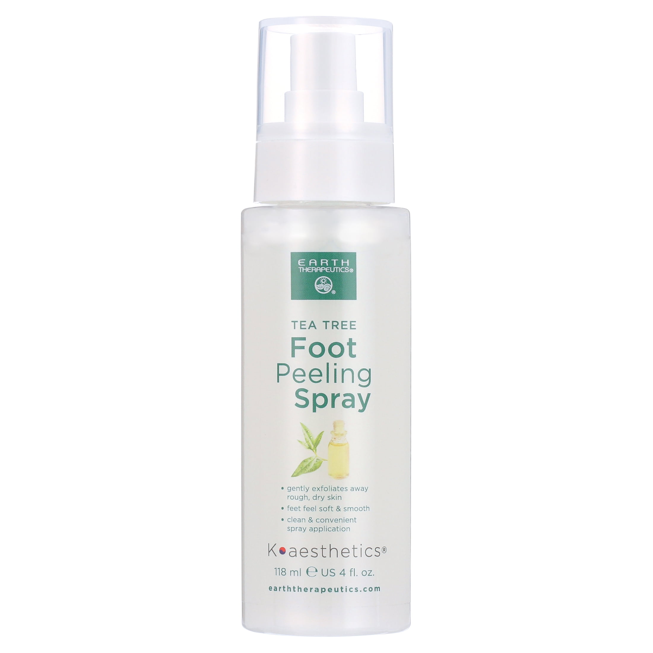 Earth Therapeutics Tea Tree Oil Foot Peeling Spray 4 fl oz Gently