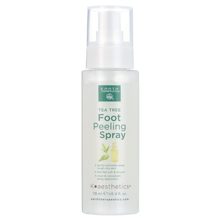 Earth Therapeutics Tea Tree Oil Foot Peeling Spray 4 fl oz - Exfoliates Rough, Dry Skin for Soft, Smooth Feet, No Batteries Required