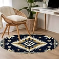 thumbnail image 5 of Round Area Rug 3ft,Retro Aztec Ethnic Style Washable Carpet Non-Slip Runner Accent Rugs Indoor Floor Mat for Bedroom Living Room Decor,Abstract Geometric Stripes, 5 of 9
