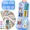 10 blue squares, variant on UFORU Travel Pill Organizer Box with 146 Labels, 10 Compartment Small Pill Case Medicine Kit, Portable Pocket Purse Pharmacy, Daily Weekly Vitamin Supplement Medication Holder