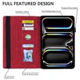thumbnail image 5 of TECH CIRCLE Case for iPad Air 11 2024/iPad Air 4th 5th Gen,iPad Pro 11 inch PU Leather Folio Stand Case Auto Sleep Wake Elastic Band Pocket Smart Classic Shockproof Protective Wallet Case,Red, 5 of 8