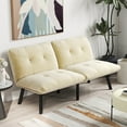 thumbnail image 2 of Convertible Futon Sofa Bed, Folding Sofa Sleeper,Modern Sofa Couch for Small Space,Apartment,Living Room,Cream, 2 of 7