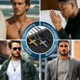 thumbnail image 5 of Silver Cross Necklace for Men, Cross Pendant Necklace Jesus Necklace Chain, Faith Jewelry Gifts for Men Father Uncle Son, 5 of 6