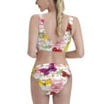 thumbnail image 3 of Picia Butterflies and Vintage Women's High Waisted Bikini Scoop Neck Swimsuit Two Pieces Bathing Suit-, 3 of 8