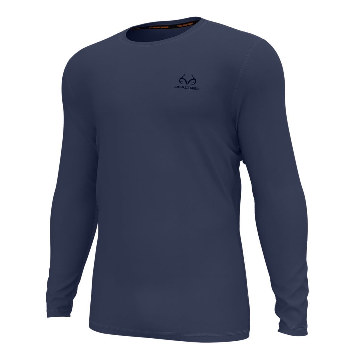 Realtree Men's Fleece Thermal Baselayer Long Sleeve Shirt, Thermal Shirts for Men, Naval Academy, Large