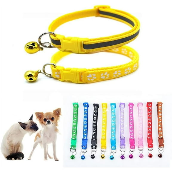 2-Pack XS Cat Collar with Bell,Basic Dog Cat Collar Cat Dog Collar or Seatbelts for XXS Tiny Teacup Pet Dogs Girl Kitten Boy Small Animal