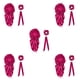 thumbnail image 2 of Conjunto de 3 piezas de gorro de dormir de satén Inteprter con ala ancha Rosa roja, 2 of 6