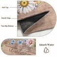 thumbnail image 6 of Spring Daisy Area Rugs 3'x5', Washable Small Throw Rugs for Living Room Bedroom, Pink Flowers Wreath Leaves Farmhouse Brown Indoor Outdoor Rug Non-Slip Low Pile Carpet Runner Reversible Floor Mats, 6 of 8