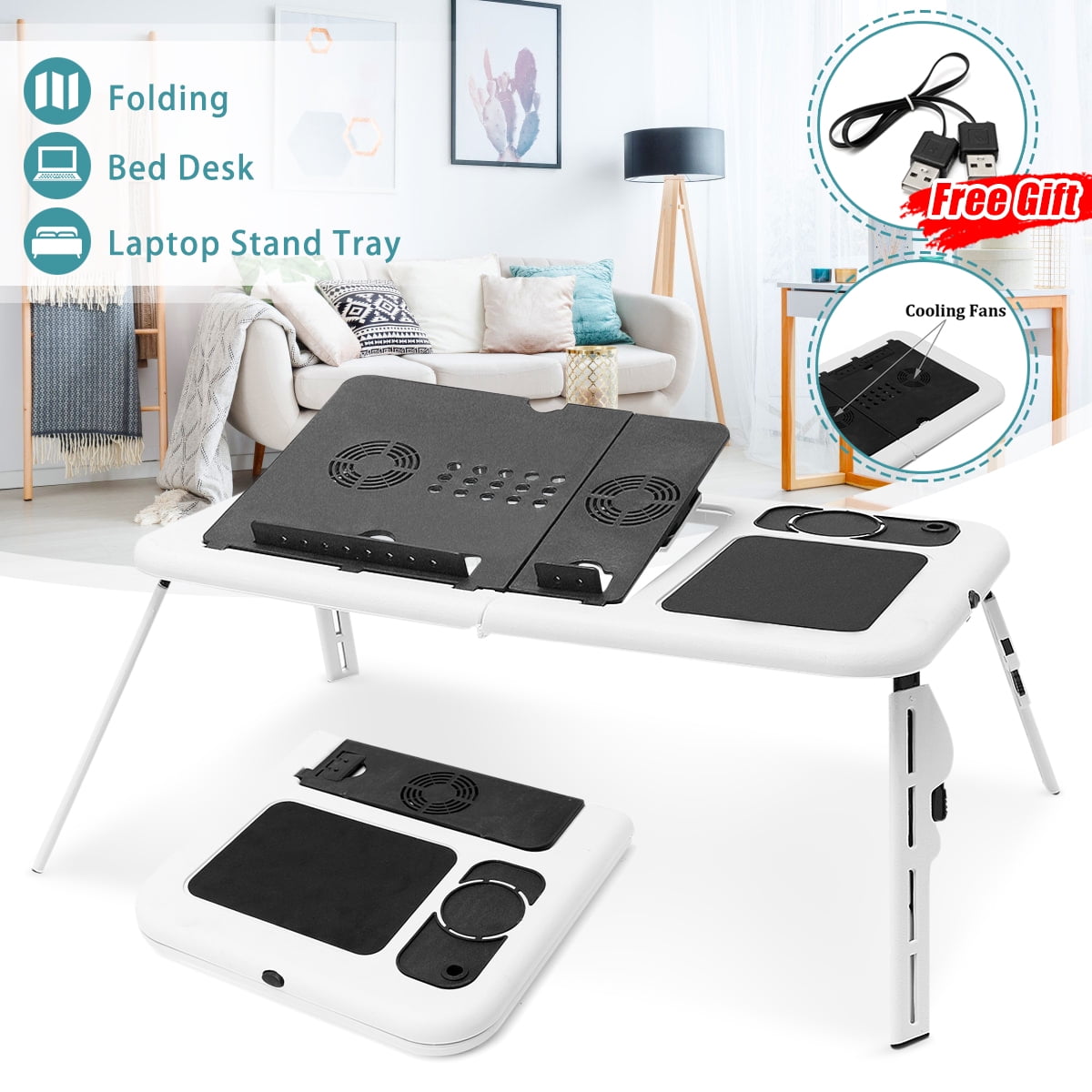 Portable Adjustable Folding Laptop Notebook Computer Desk Table