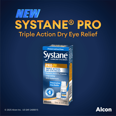(3 pack) SYSTANE PRO Multi-Dose Preservative-Free Dry Eye Drops 10mL for Daily Use for Dry Eye