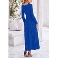 thumbnail image 2 of Vestido largo PRETTYGARDEN para mujer, manga larga, primavera, azul real, 2 of 9