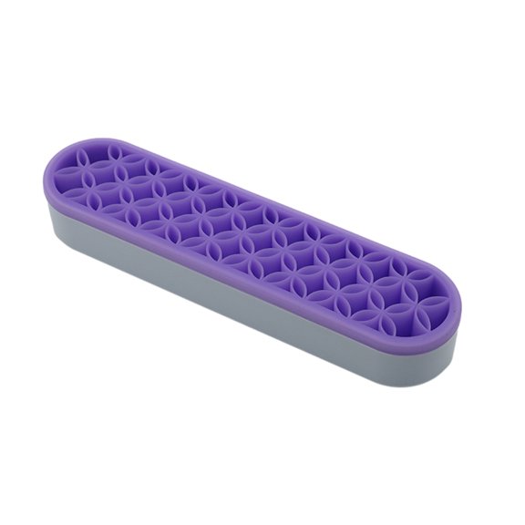 Seitruly Práctico estuche de almacenamiento para brochas de maquillaje con caja de almacenamiento de cosméticos impermeable, soporte para Bolsas de maquillaje púrpura