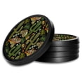 thumbnail image 1 of Silicone Non-Slip Drink Coasters with Removable Printed Absorbent Felt Pad - Set of 4 - Skulls & Cactus Toss, 1 of 3